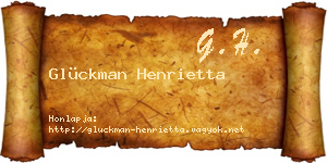 Glückman Henrietta névjegykártya