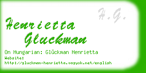 henrietta gluckman business card